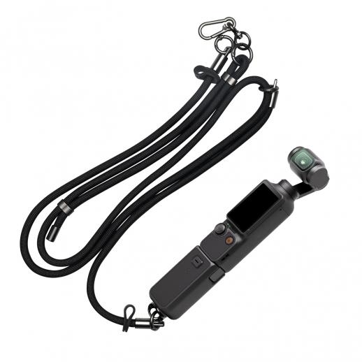 K&Fコンセプト ネックランヤードショルダーストラップ（1/4インチネジ付き）、DJI OSMO Pocket 3用クロスボディストラップ、ブラック