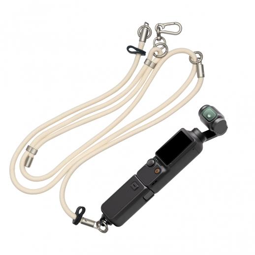 K&Fコンセプト ネックランヤードショルダーストラップ（1/4インチネジ付き）、DJI OSMO Pocket 3アクセサリー用クロスボディストラップ、ベージュ