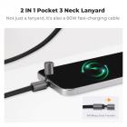 Necklace Strap for Osmo Pocket 3, Multi-functional Hanging Rope for Smartphones, Triple Protection, Adjustable Length, Tool-Free Installation, Compatible with Smartphones and Action Cameras, Frees Up Your Hands and Gets Shooting Quickly, Black