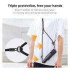 Necklace Strap for Osmo Pocket 3, Multi-functional Hanging Rope for Smartphones, Triple Protection, Adjustable Length, Tool-Free Installation, Compatible with Smartphones and Action Cameras, Frees Up Your Hands and Gets Shooting Quickly, Black