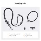 Necklace Strap for Osmo Pocket 3, Multi-functional Hanging Rope for Smartphones, Triple Protection, Adjustable Length, Tool-Free Installation, Compatible with Smartphones and Action Cameras, Frees Up Your Hands and Gets Shooting Quickly, Black