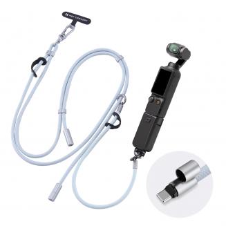 Necklace Strap for Osmo Pocket 3, Multi-functional Hanging Rope for Smartphones, Triple Protection, Adjustable Length, Tool-Free Installation, Compatible with Smartphones and Action Cameras, Frees Up Your Hands and Gets Shooting Quickly, Blue 
