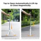 K&F Concept Self-Open Selfie Stick, Selfie Stick Tripod with Rechargeable Bluetooth Remote Control, Phone Holder for Vlog, Foldable and Lightweight Design, Compatible with iPhone/Android, White