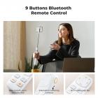 K&F Concept Self-Open Selfie Stick, Selfie Stick Tripod with Rechargeable Bluetooth Remote Control, Phone Holder for Vlog, Foldable and Lightweight Design, Compatible with iPhone/Android, White