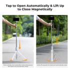 K&F Concept Self-Open Selfie Stick, Selfie Stick Tripod with Rechargeable Bluetooth Remote Control, Phone Holder for Vlog, Foldable and Lightweight Design, Compatible with iPhone/Android, White