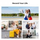 K&F Concept Self-Open Selfie Stick, Selfie Stick Tripod with Rechargeable Bluetooth Remote Control, Phone Holder for Vlog, Foldable and Lightweight Design, Compatible with iPhone/Android, White