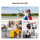 K&F Concept Selfie Stick, Auto Open & Close Phone Tripod Stand, 360° Rotatable Selfie Stick with 9 Button Bluetooth Remote, Extendable Automatic Tripod for Cell Phone(Black)