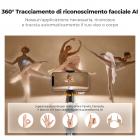K&F CONCEPT 71" Treppiede con tracciamento del viso, Selfie Stick con tracciamento automatico del viso con 2 luci di riempimento, Treppiede con tracciamento automatico del viso 360 Rotazione con supporto, Controllo gestuale, Telecomando