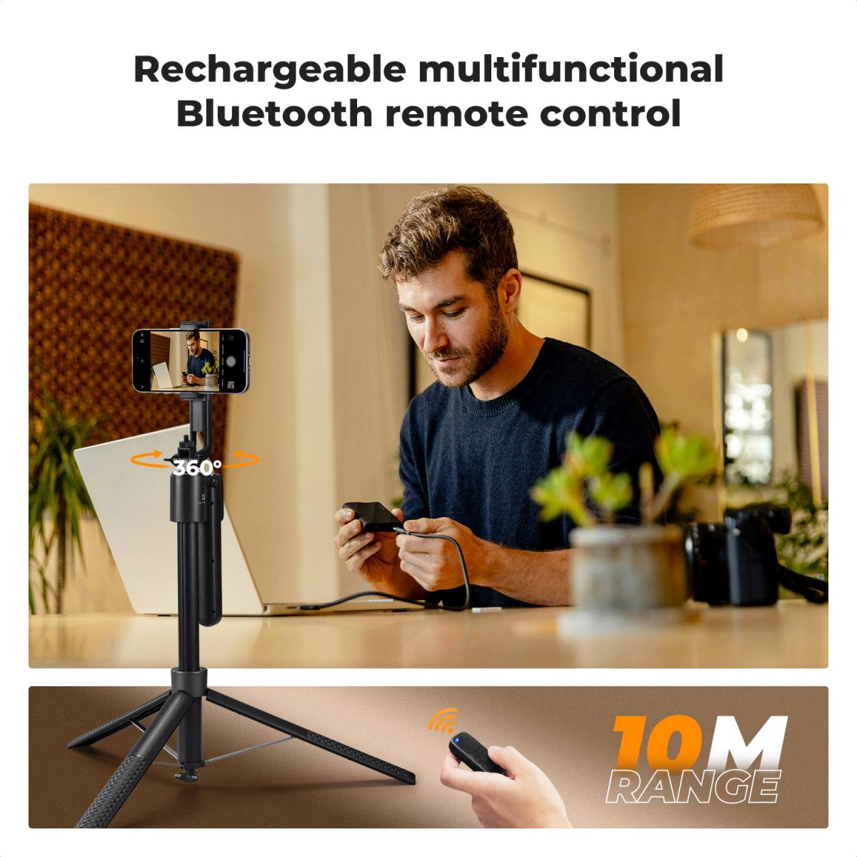 K&F CONCEPT 71“ Face Tracking Tripod, Auto Face Tracking Selfie Stick with 2 Fill Lights, Auto Face Tracking Tripod 360 Totation with Stand, Gesture Control, Remote Control