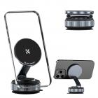 K&F CONCEPT 360° Vacuum Magnetic Car Mount, Foldable & Adjustable Magnetic Phone Holders for Your Car/Gym/Mirror/Smooth Surface, Compatible with iPhone 17 Pro Max 16/15/14/13/12 & Android Phone