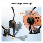 K&F CONCEPT Neck Phone Holder, 2-in-1 Magnetic & Clip-on Phone Neck Holder, POV Phone Holder, Hand Free Chest Stand Compatible with iPhone 17-12 Seires Android Phones