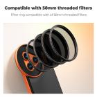 K&F CONCEPT Double-Sided Magnetic Lens Filter Mount Adapter with 58mm Variable ND2-32 Filter, Compatible with iPhone 17 Pro and 58mm Threaded Filters, VND Filter Compatible with iPhone Camera Lens