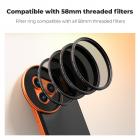 K&F CONCEPT Double-Sided Magnetic Lens Filter Mount Adapter with 58mm CPL Filter, Compatible with iPhone 17 Pro and 58mm Threaded Filters, CPL Filter Compatible with iPhone Camera Lens