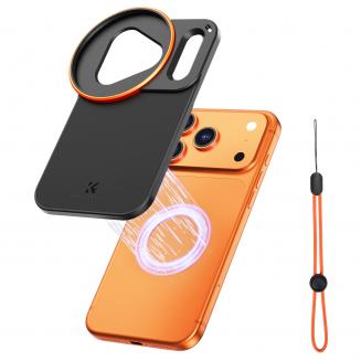 Adattatore per filtro magnetico bifacciale K&F CONCEPT, compatibile con iPhone 17 Pro e filtri filettati da 58 mm, supporto per filtro iPhone (filtro non incluso)