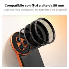 Adattatore per filtro magnetico bifacciale K&F CONCEPT, compatibile con iPhone 17 Pro e filtri filettati da 58 mm, supporto per filtro iPhone (filtro non incluso)