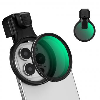 K&F CONCEPT 58mm Press-on ND2-32 Phone Lens Filter Kit, Multi-Coated VND Filter Compatible with iPhone 17/16/15/14/13/12 Standard, 16/15/14/13/12 Pro/Pro Max, 58mm Threaded Filters