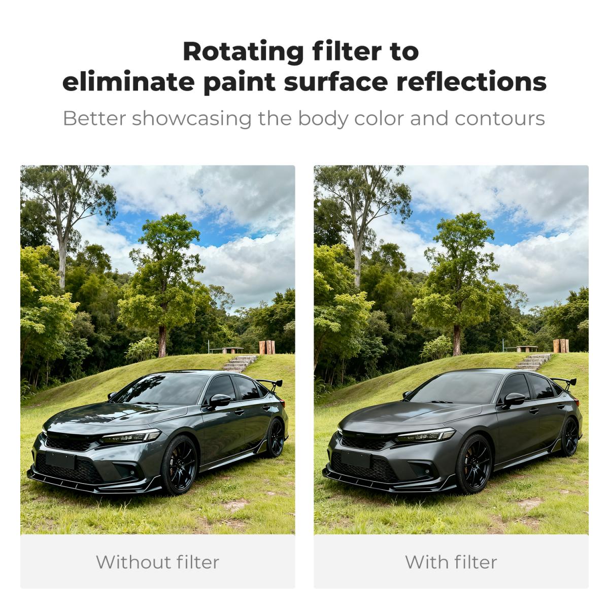 K&F CONCEPT 58mm Press-on CPL Phone Lens Filter Kit, Polarizing Filter Compatible with iPhone 17/16/15/14/13/12 Standard, 16/15/14/13/12 Pro/Pro Max, 58mm Threaded Filters