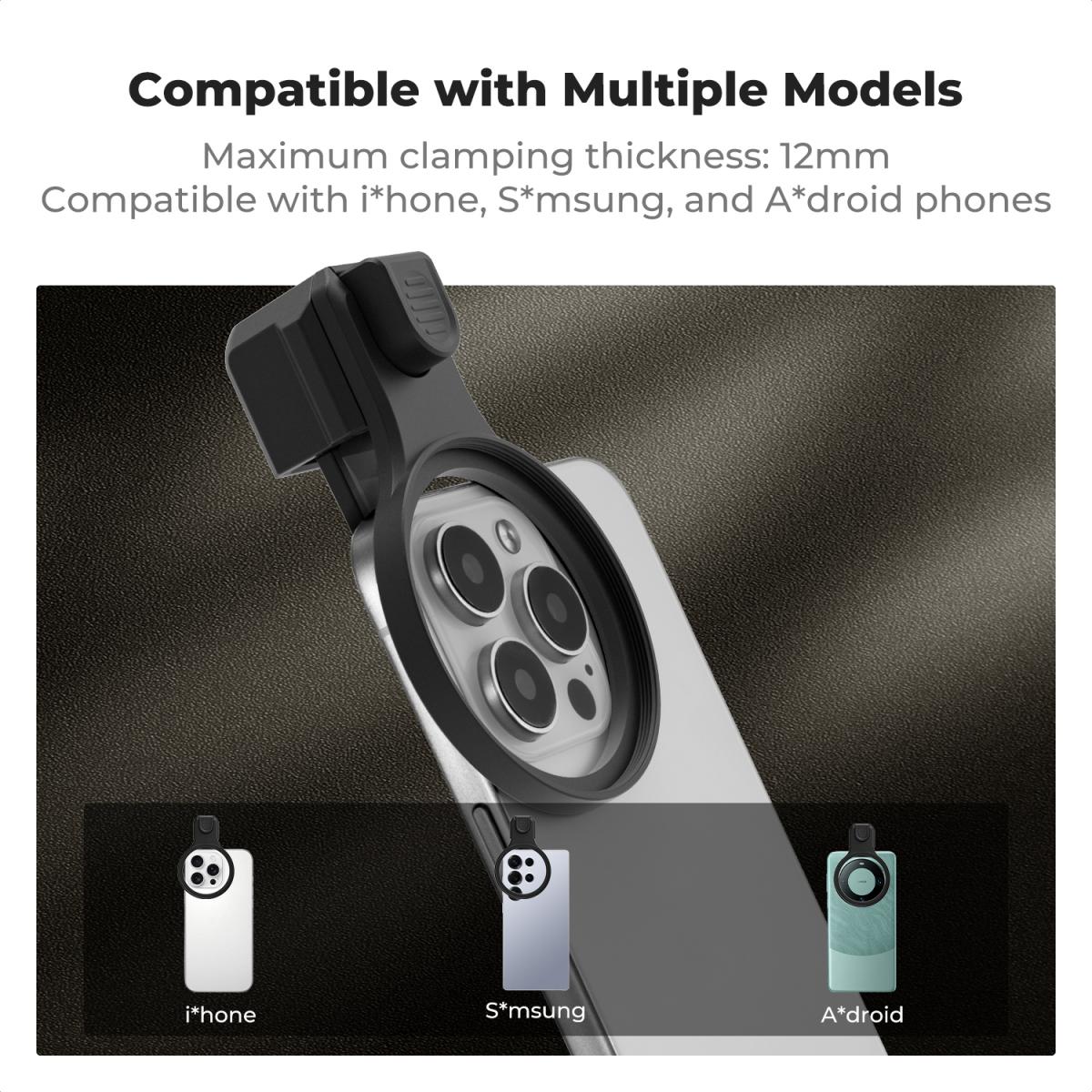 K&F CONCEPT 58mm Press-on CPL Phone Lens Filter Kit, Polarizing Filter Compatible with iPhone 17/16/15/14/13/12 Standard, 16/15/14/13/12 Pro/Pro Max, 58mm Threaded Filters