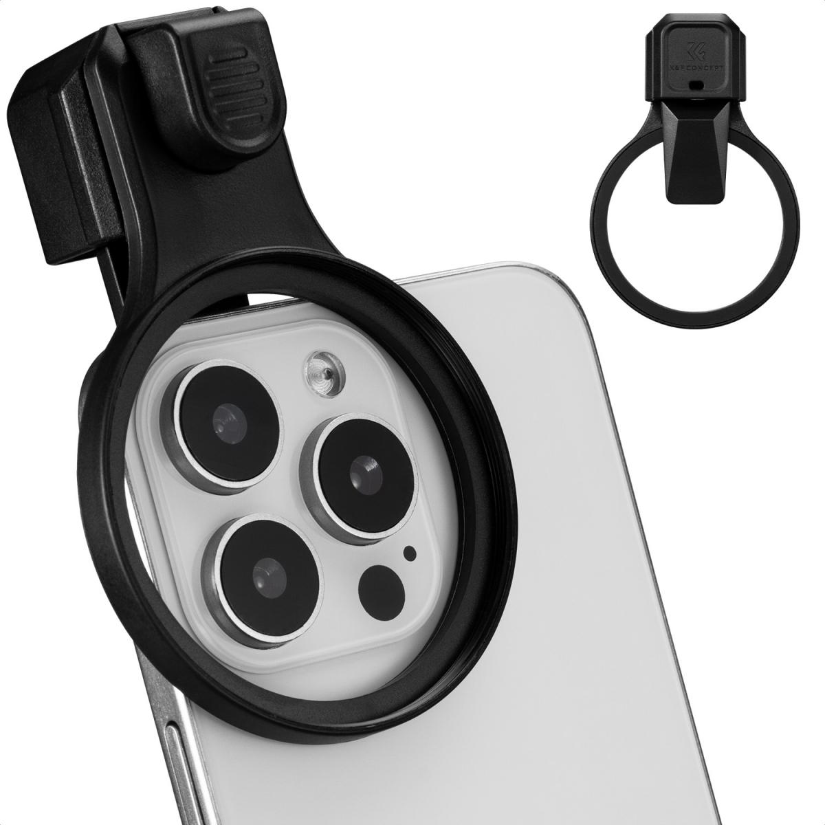 K&F CONCEPT 58mm Press-on Phone Lens Filter Adapter, Compatible with iPhone 17/16/15/14/13/12, 16/15/14/13/12 Pro, 16/15/14/13/12 Pro Max(Filter Not Included)