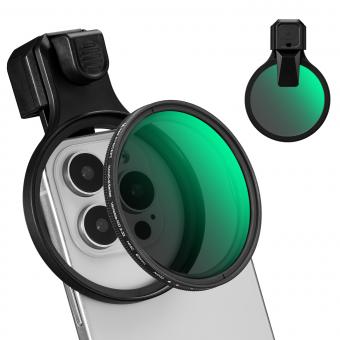 K&F CONCEPT 67mm Press-on ND2-32 Phone Lens Filter Kit, Multi-Coated VND Filter Compatible with iPhone 17/16/15/14/13/12 Standard, 16/15/14/13/12 Pro/Pro Max, 67mm Threaded Filters