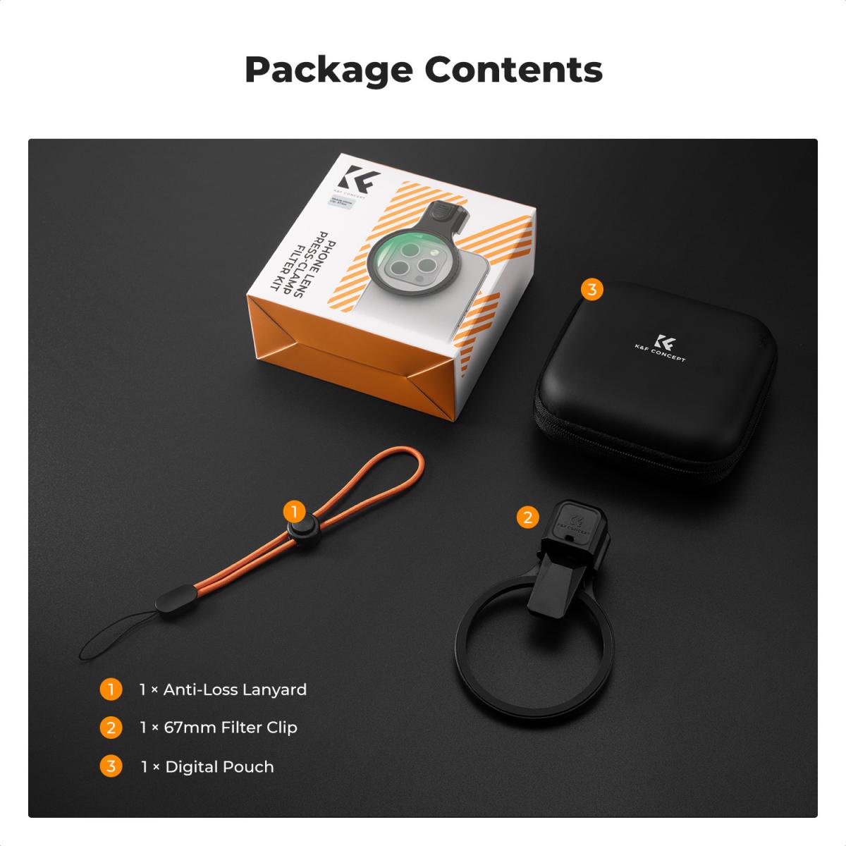 K&F CONCEPT 67mm Press-on Phone Lens Filter Adapter, Compatible with iPhone 17/16/15/14/13/12, 16/15/14/13/12 Pro, 16/15/14/13/12 Pro Max(Filter Not Included)