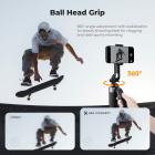 K&F CONCEPT 71" Phone Tripod, Auto Open Selfie Stick with 4 Legs & Stabilizing Handle, 360° Rotation Cell Phone Tripod Stand with Wireless Remote Control, Compatible with iPhone, Android, Camera