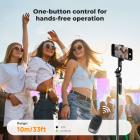 K&F CONCEPT 71" Phone Tripod, Auto Open Selfie Stick with 4 Legs & Stabilizing Handle, 360° Rotation Cell Phone Tripod Stand with Wireless Remote Control, Compatible with iPhone, Android, Camera