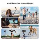 K&F CONCEPT 71" Phone Tripod, Auto Open Selfie Stick with 4 Legs & Stabilizing Handle, 360° Rotation Cell Phone Tripod Stand with Wireless Remote Control, Compatible with iPhone, Android, Camera