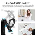 Support pour smartphone K&F CONCEPT PT03, compatible MagSafe, trépied pour smartphone [Multifonctionnel 4 en 1] Support de bureau pliable, mini trépied magnétique double face, pince de fixation, bras en alliage d'aluminium, rotation à 360°, réglable p