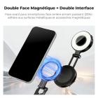 Support pour smartphone K&F CONCEPT PT03, compatible MagSafe, trépied pour smartphone [Multifonctionnel 4 en 1] Support de bureau pliable, mini trépied magnétique double face, pince de fixation, bras en alliage d'aluminium, rotation à 360°, réglable p