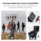 Support pour smartphone K&F CONCEPT PT03, compatible MagSafe, trépied pour smartphone [Multifonctionnel 4 en 1] Support de bureau pliable, mini trépied magnétique double face, pince de fixation, bras en alliage d'aluminium, rotation à 360°, réglable p
