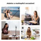 Treppiede magnetico leggero K&F CONCEPT da 71 pollici per selfie stick, supporto per telefono estensibile e portatile con telecomando Bluetooth, rig per vlog in alluminio con regolazione a 3 assi, compatibile con iPhone 17, 16, 15, 14 Pro Max