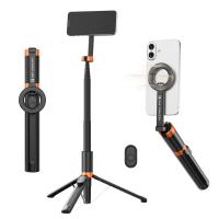 K&F CONCEPT Lightweight 71 inch Magnetic Selfie Stick Tripod, Portable Extendable Phone Stand with Bluetooth Remote, 3-Axis Adjustment Aluminium Vlog Rig Compatible with iPhone 17 16 15 14 Pro Max