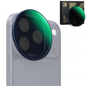 Filtro K&F CONCEPT FNA01 Snap-On ND2-32 per iPhone 17 Pro e Pro Max, ultraleggero da 11,2 g, filtro ND variabile con attacco Snap-on Deco, vetro AGC con rivestimento a 28 strati.
