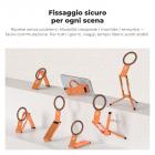 K&F CONCEPT PT02 Supporto magnetico per telefono da 7 mm e 59 g, bastone per selfie pieghevole per iPhone, mini treppiede tascabile con magneti bifacciali e gancio, compatibile con iPhone serie 17-12 e telefoni Android
