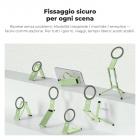 Supporto magnetico per telefono K&F CONCEPT da 7 mm e 59 g, bastone per selfie pieghevole per iPhone, mini treppiede tascabile con magneti bifacciali e gancio, compatibile con iPhone serie 17-12 e telefoni Android.
