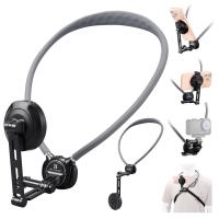 K&F CONCEPT Neck Phone Holder, 2-in-1 Magnetic & Clip-on Phone Neck Holder, POV Phone Holder, Hand Free Chest Stand Compatible with iPhone 17-12 Seires Android Phones