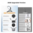 K&F CONCEPT Neck Phone Holder, 2-in-1 Magnetic & Clip-on Phone Neck Holder, POV Phone Holder, Hand Free Chest Stand Compatible with iPhone 17-12 Seires Android Phones