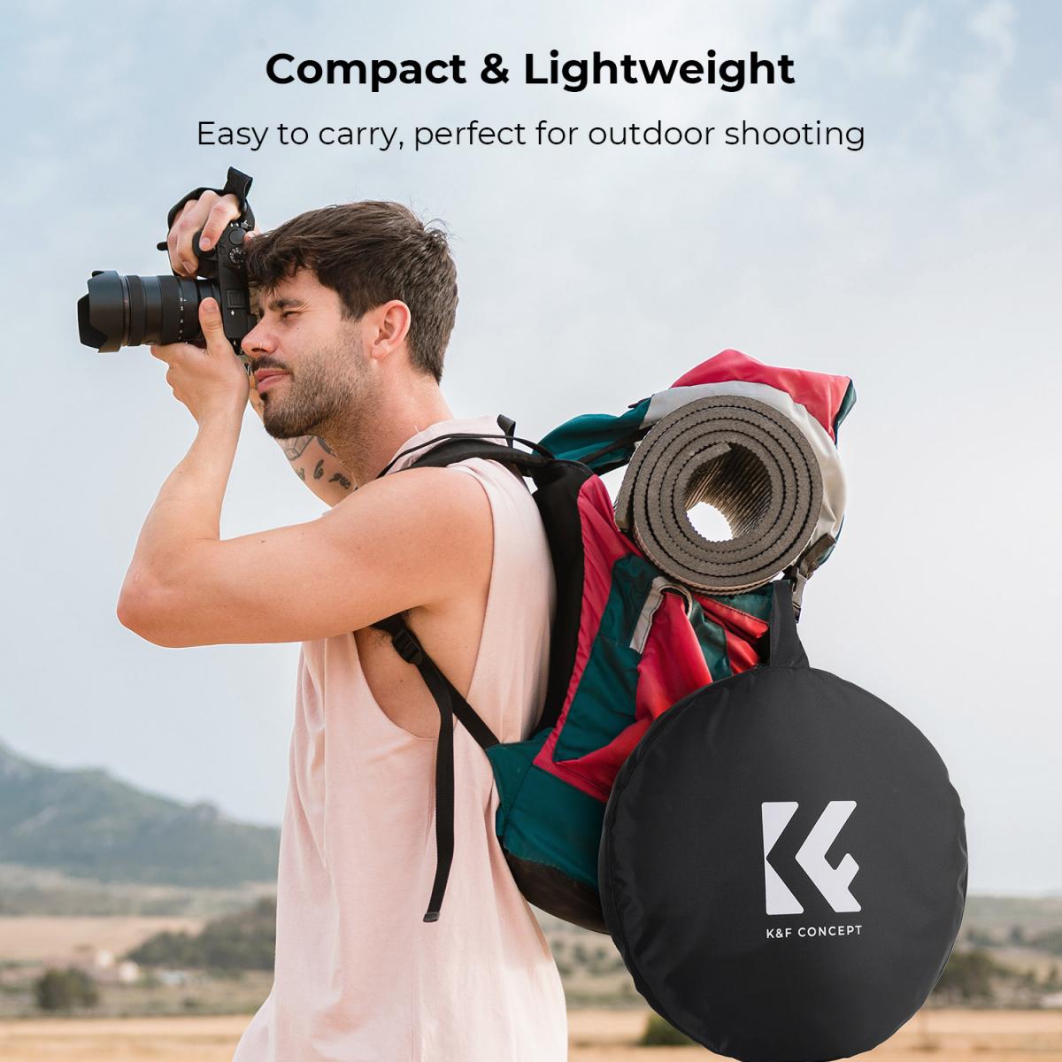 Refletor circular cinco em um 110 cm dourado prateado preto branco translúcido painel de luz suave retrato fotografia ao ar livre bloqueio de luz portátil dobrável acessório para tenda fotográfica K&F Concept