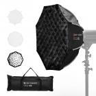 K&F CONCEPT 65cm Octagonal Softbox, Standard Bowens Mount, includes honeycomb mesh, diffuser cloth, and drawstring storage bag. Suitable for all standard Bowens mount fill lights, studio flashes, etc.