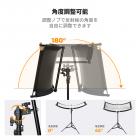 K&F CONCEPT U字型カーブリフレクター 100x45cm、4-in-1（ブラック/ゴールド/ホワイト/シルバー）キット、1.5mスタンド付き（スタジオ用）