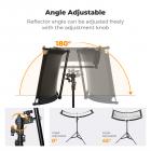 K&F CONCEPT U-Shape Curved Reflector 100x45cm, 4-in-1 (Black/Gold/White/Silver) Kit with 1.5m Stand for Studio