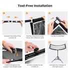 K&F CONCEPT U-Shape Curved Reflector 100x45cm, 4-in-1 (Black/Gold/White/Silver) Kit with 1.5m Stand for Studio