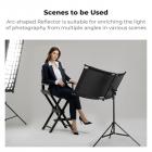 K&F CONCEPT U-Shape Curved Reflector 100x45cm, 4-in-1 (Black/Gold/White/Silver) Kit with 1.5m Stand for Studio