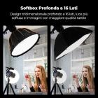Softbox a ombrello K&F CONCEPT da 60 cm (23,6"), custodia a griglia, sgancio rapido | Softbox con attacco Bowens e struttura a nido d'ape, borsa per il trasporto, kit di illuminazione softbox per fotografia di prodotto, luce per riprese video LK0