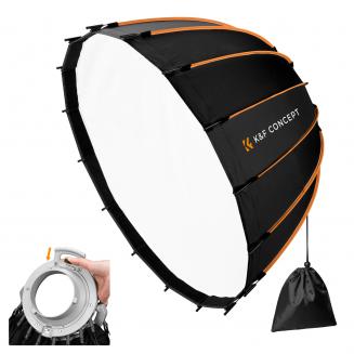 K&F CONCEPT 23.6"/60CM Umbrella Softbox, Grid Pouch, Quick Release | Bowens Mount Soft box with Honeycomb, Carrying Bag, Softbox lighting Kit for Product Photography, Filming Light LK07