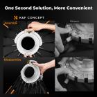 K&F CONCEPT 23.6"/60CM Umbrella Softbox, Grid Pouch, Quick Release | Bowens Mount Soft box with Honeycomb, Carrying Bag, Softbox lighting Kit for Product Photography, Filming Light LK07