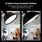 K&F CONCEPT 23.6"/60CM Umbrella Softbox, Grid Pouch, Quick Release | Bowens Mount Soft box with Honeycomb, Carrying Bag, Softbox lighting Kit for Product Photography, Filming Light LK07