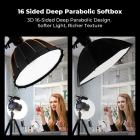 K&F CONCEPT 35.4"/90CM Umbrella Softbox, Grid Pouch, Quick Release | With Honeycomb, Carrying Bag, Softbox lighting Kit for Magazine-Grade Portraits, Live Streaming, photography studio LD02