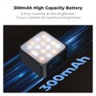 Mini luz magnética K&F Concept para DJI Osmo Pocket 3, iluminação auxiliar LED recarregável USB-C de 1 W, temperatura de cor 3 níveis ajustáveis ​​3000K/4500K/6000K, brilho 2 níveis, lâmpada de vídeo